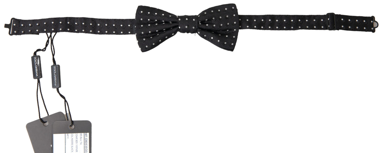 Elegant Black Silk Bow Tie