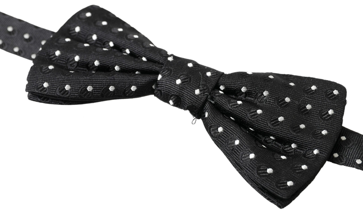 Elegant Black Silk Bow Tie