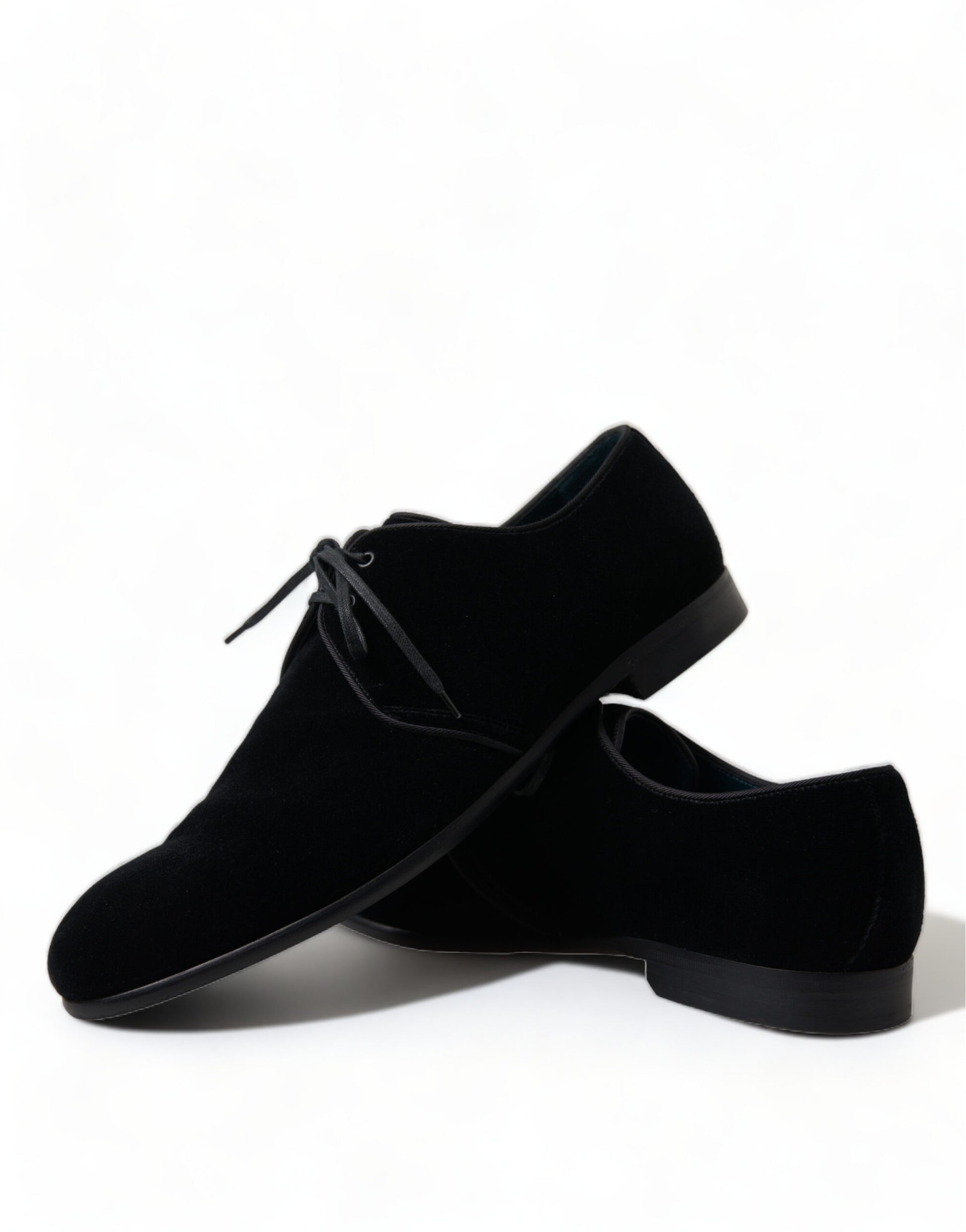 Elegante Derby-Schuhe aus schwarzem Samt