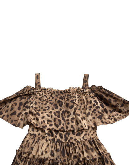 Leopard Print A-Line Cotton Dress