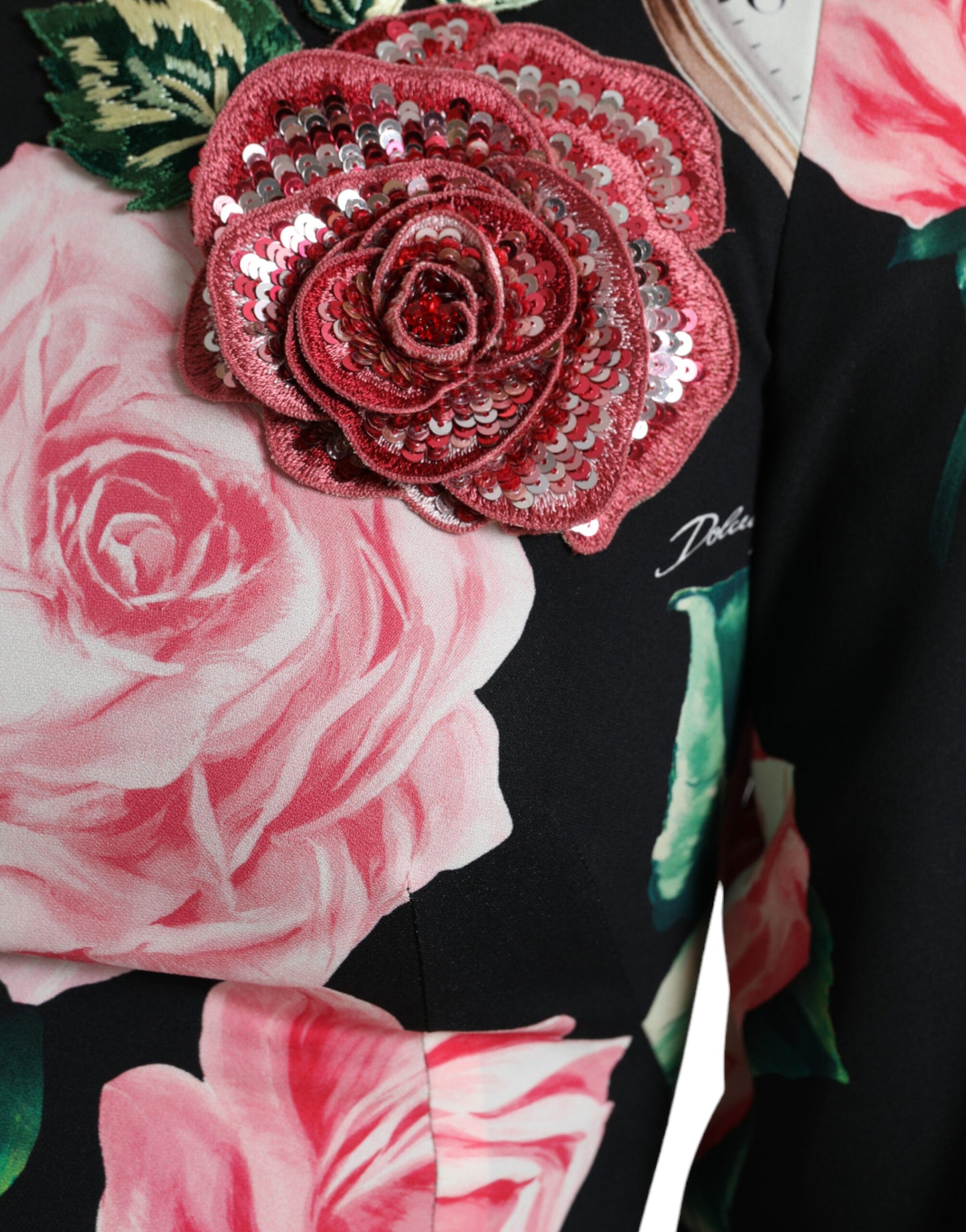 Bezauberndes florales A-Linien-Kleid mit Pailletten-Detail