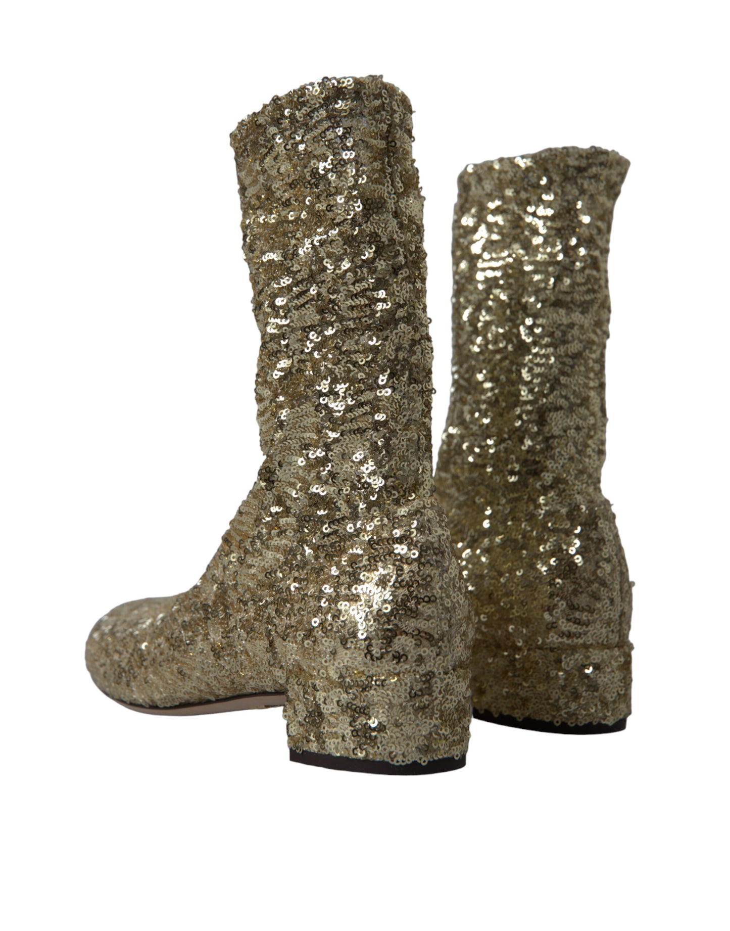 Elegante goldene Stiefel mit halbhohem Schaft, exklusives Design