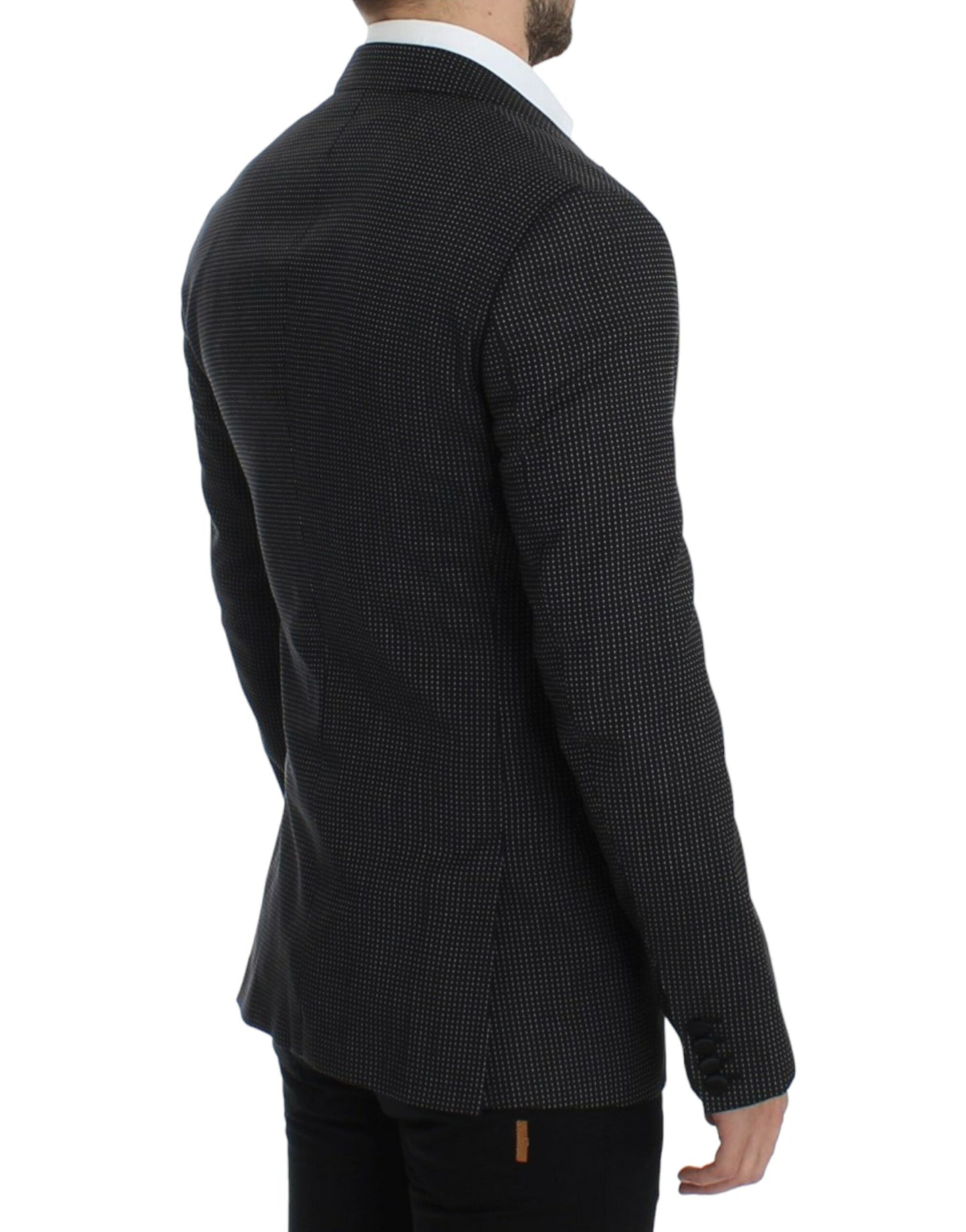 Eleganter schwarzer Slim Fit Blazer mit Polka Dots