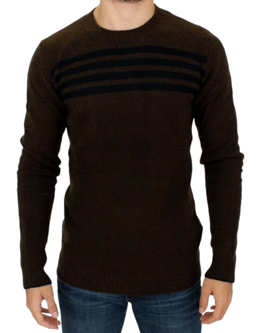 Eleganter Pullover mit Rundhalsausschnitt und Streifen