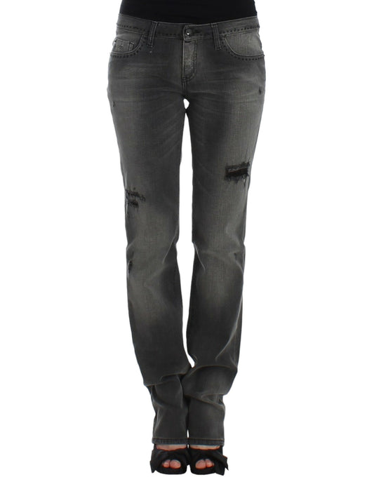 Chic Gray Straight Leg Denim Delight