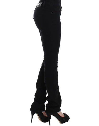 Elegante schwarze Jeans mit geradem Bein