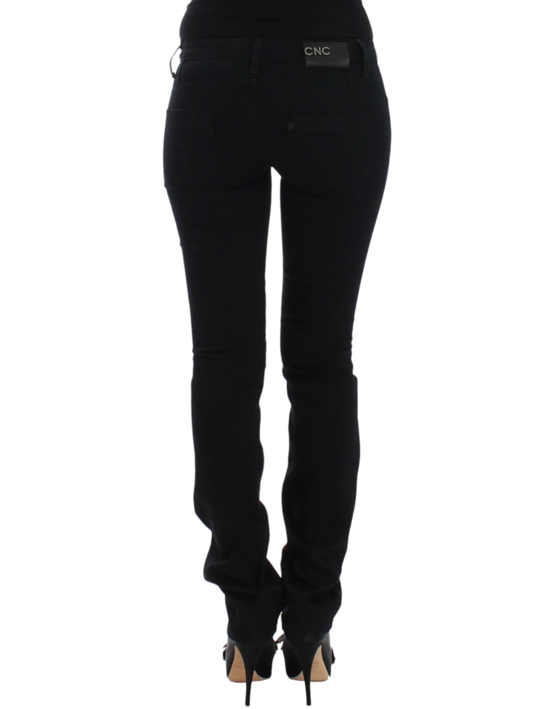 Elegante schwarze Jeans mit geradem Bein