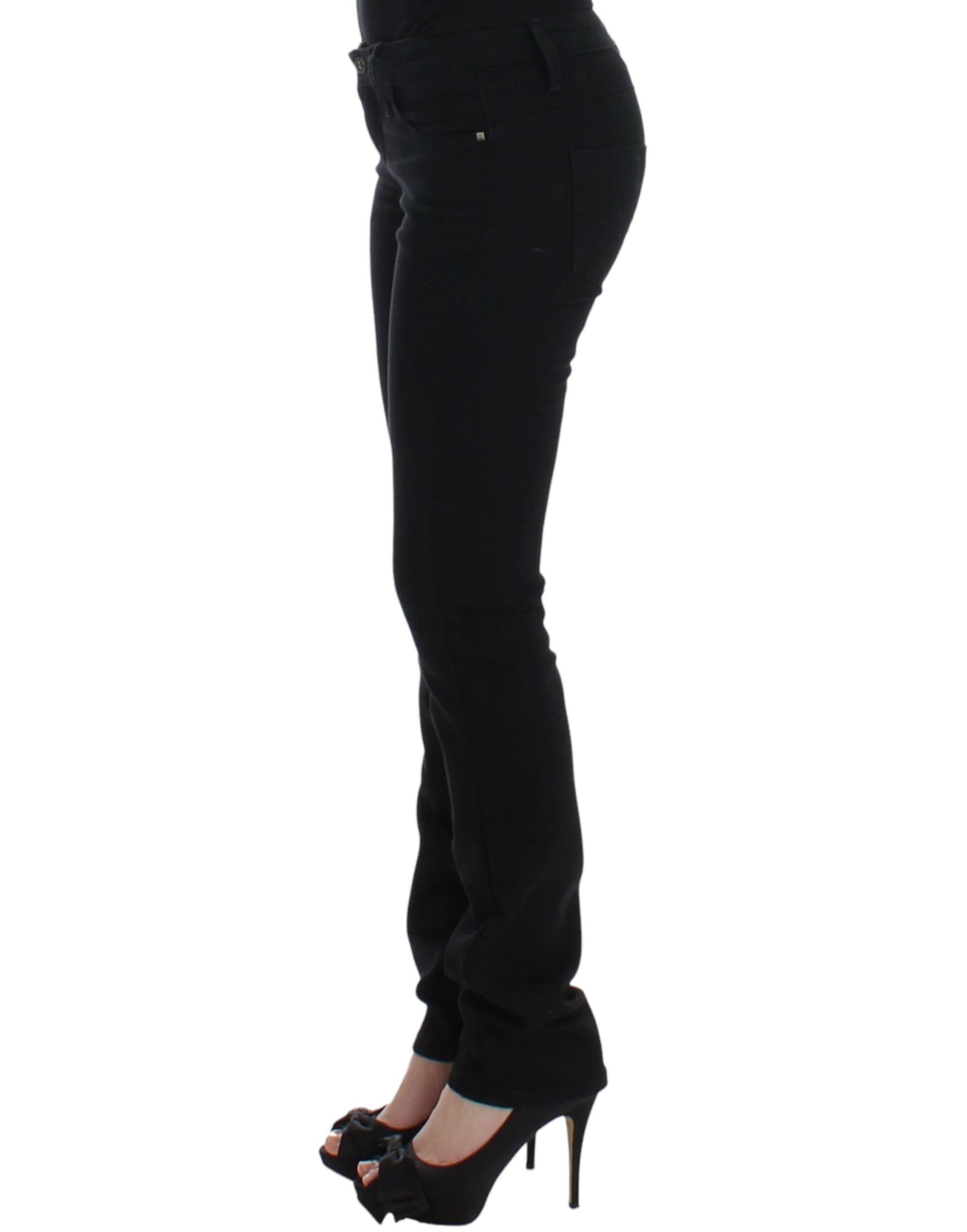 Elegante schwarze Jeans mit geradem Bein