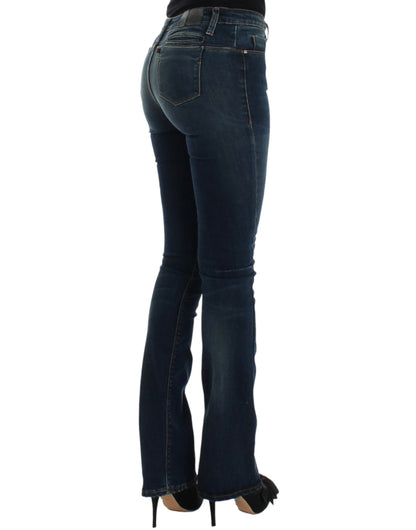 Schicke blaue Designer-Jeans mit geradem Bein