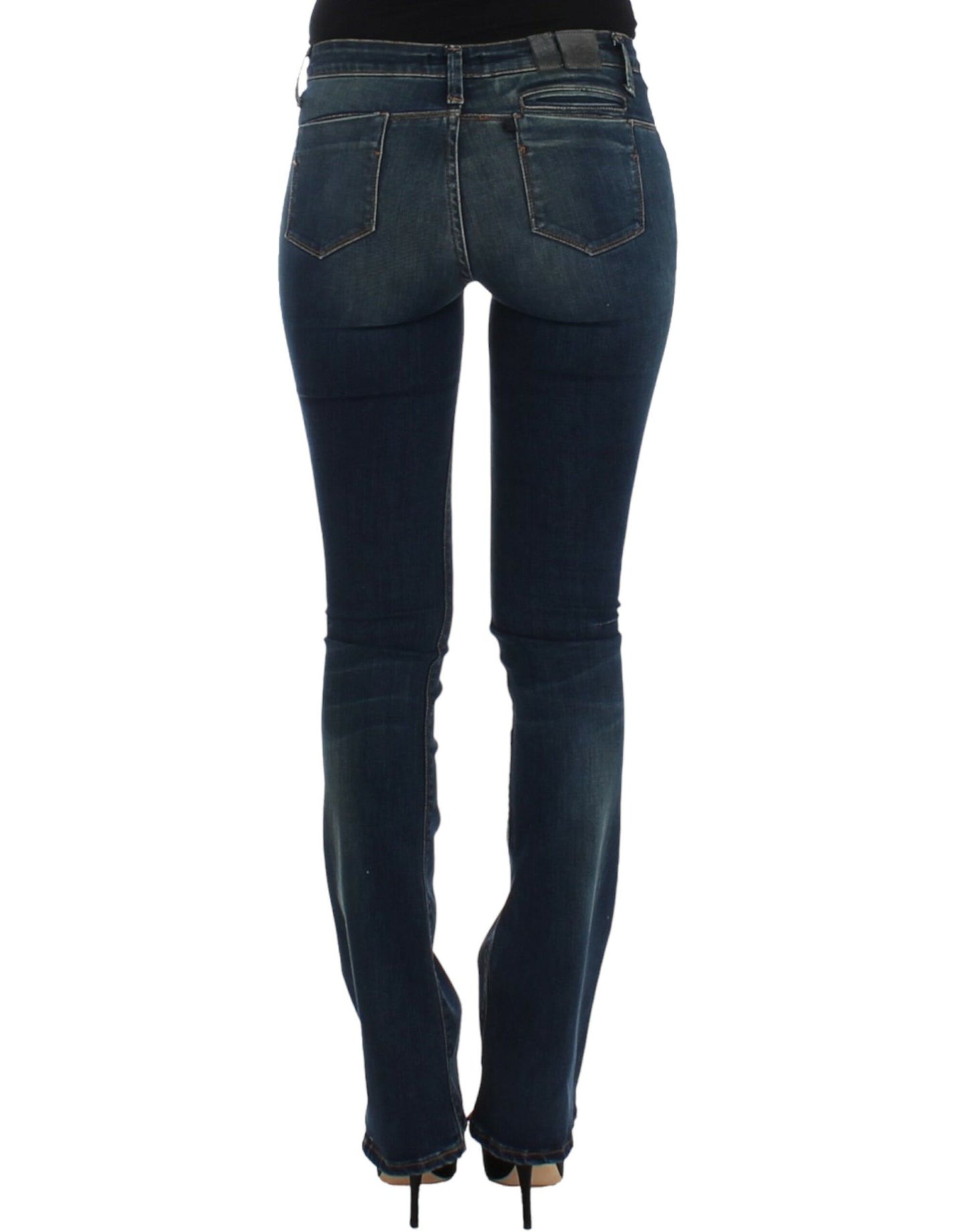 Schicke blaue Designer-Jeans mit geradem Bein