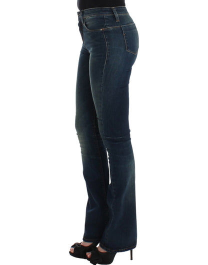 Schicke blaue Designer-Jeans mit geradem Bein