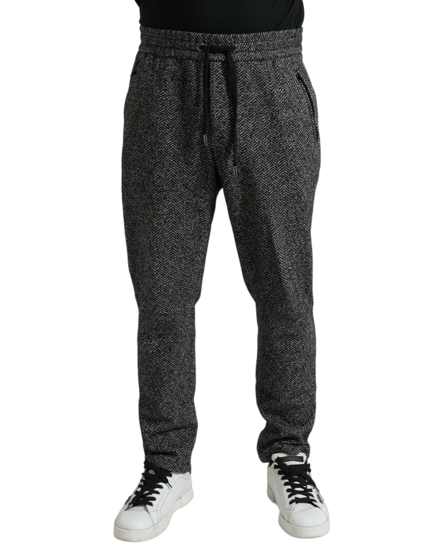 Elegant Dark Gray Wool Blend Joggers