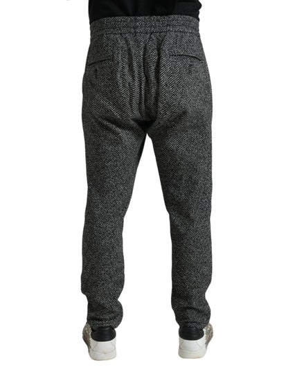 Elegant Dark Gray Wool Blend Joggers