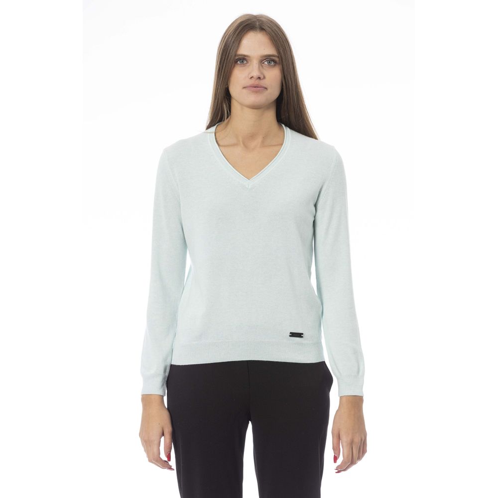 Hellblauer Kaschmirpullover für Damen