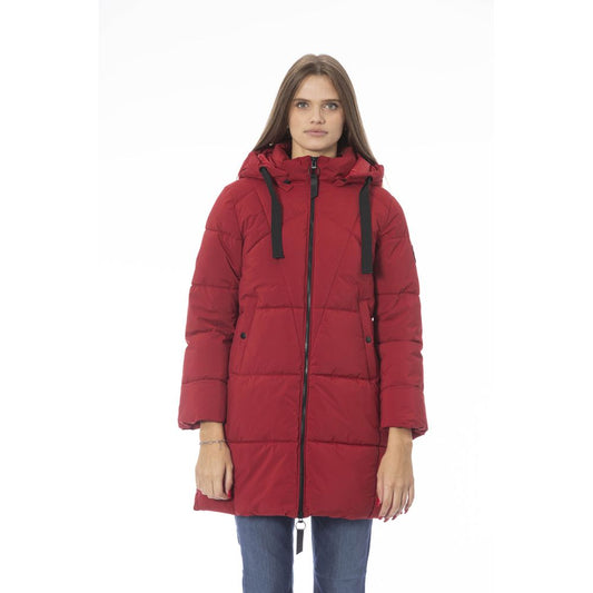 Rote Polyester Damenjacke