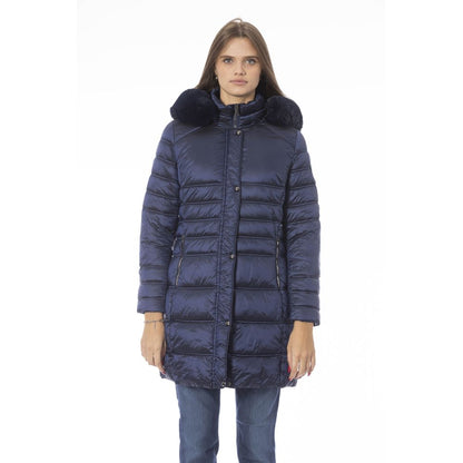 Hellblaue Polyester Damenjacke