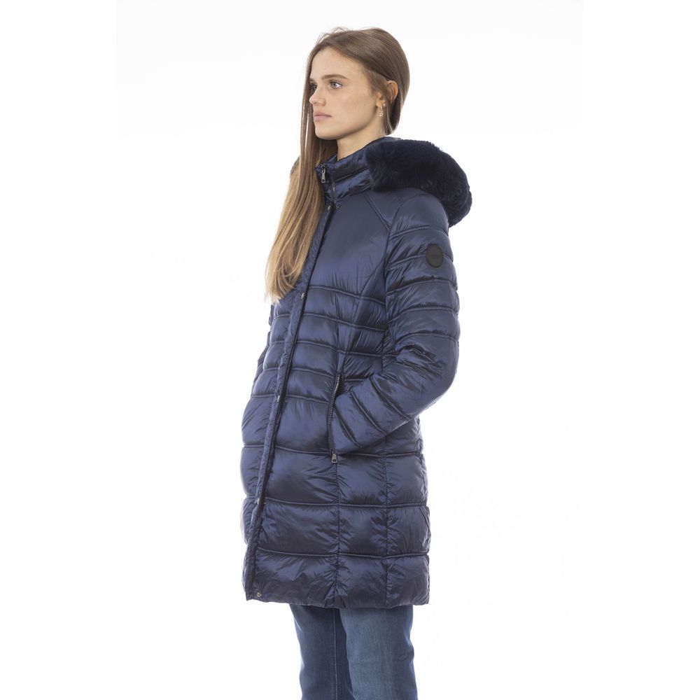 Hellblaue Polyester Damenjacke