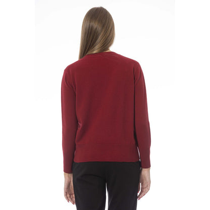 Roter Wollpullover für Damen