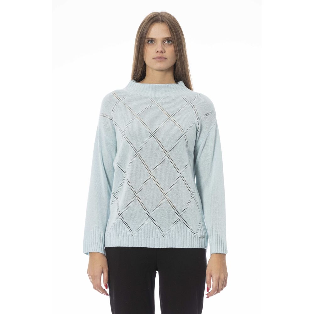 Hellblauer Kaschmirpullover für Damen