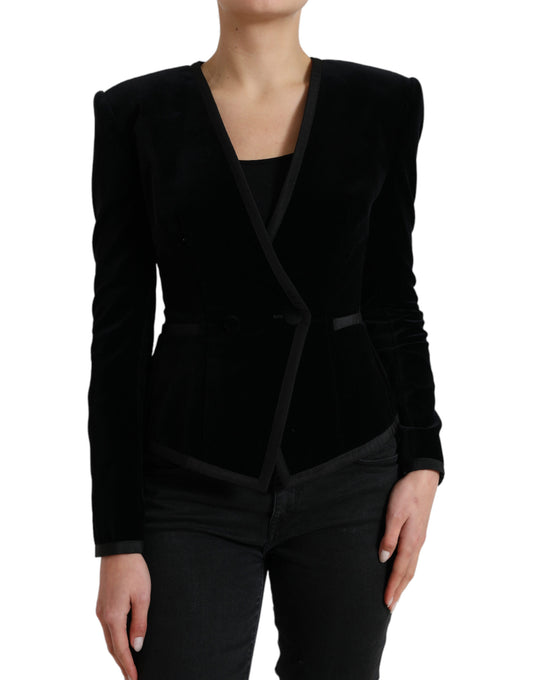 Eleganter zweireihiger Blazer aus Baumwolle und Seide