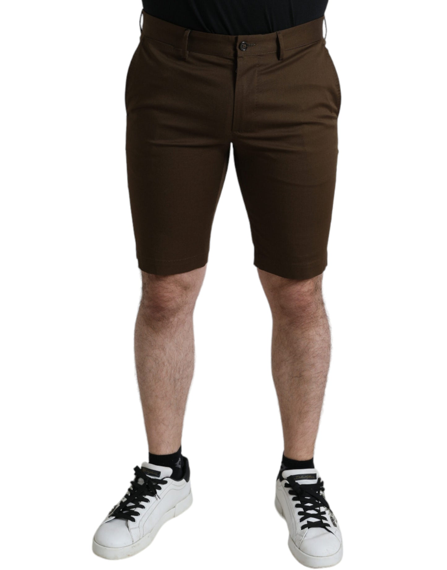 Schicke braune Bermudashorts mit Logodetail