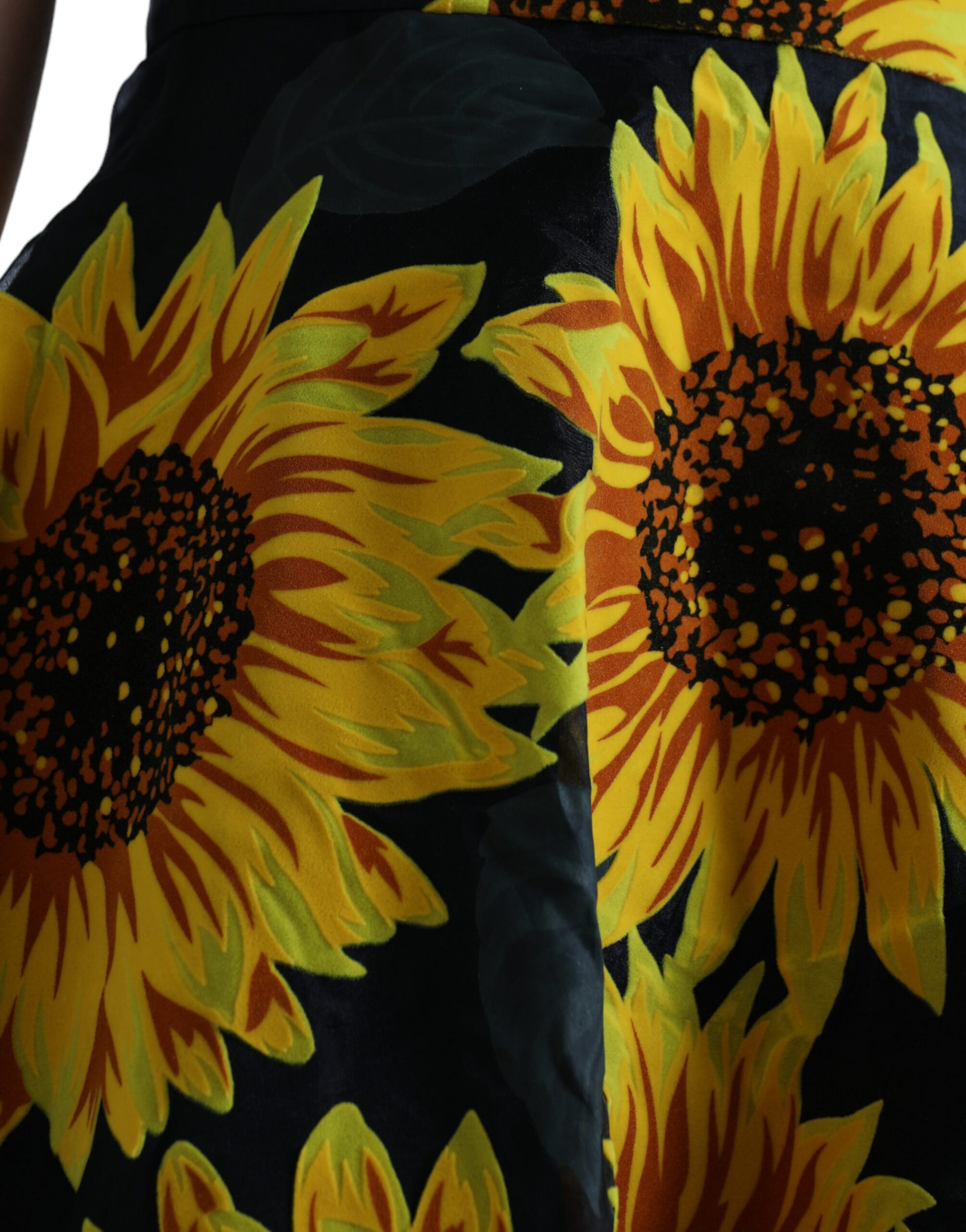 Sommerliches Sonnenblumen A-Linien Midikleid