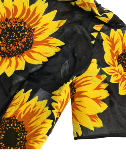 Sommerliches Sonnenblumen A-Linien Midikleid