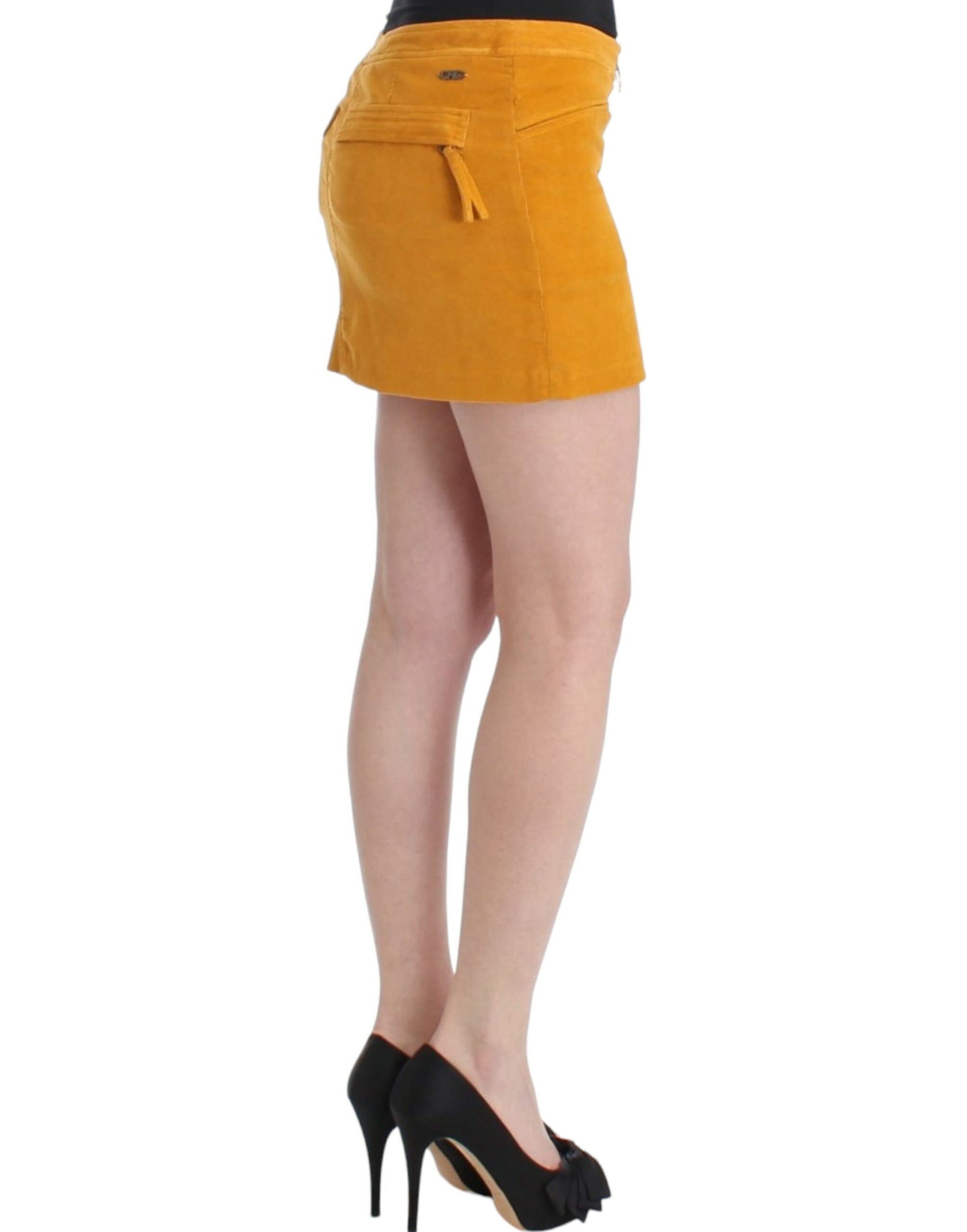 Chic Yellow Corduroy Mini Skirt