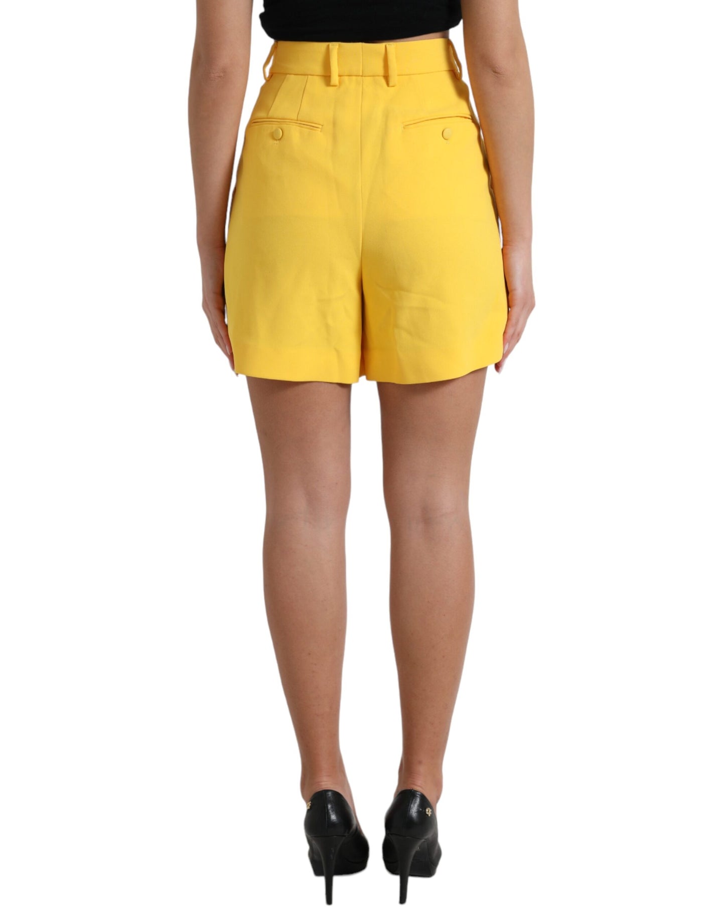 Edle High Waist Bermuda Shorts in sonnigem Gelb