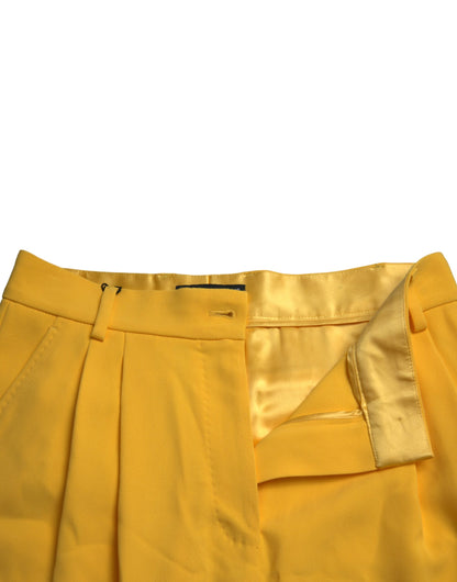 Edle High Waist Bermuda Shorts in sonnigem Gelb