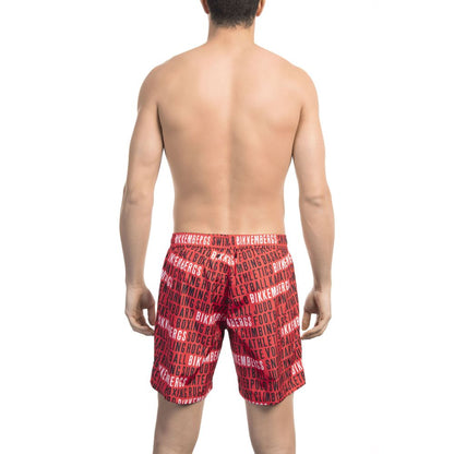 Rote Badeshorts aus Polyester für Herren