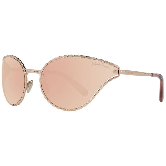 Ovale verspiegelte Sonnenbrille in Roségold