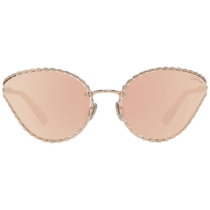 Ovale verspiegelte Sonnenbrille in Roségold