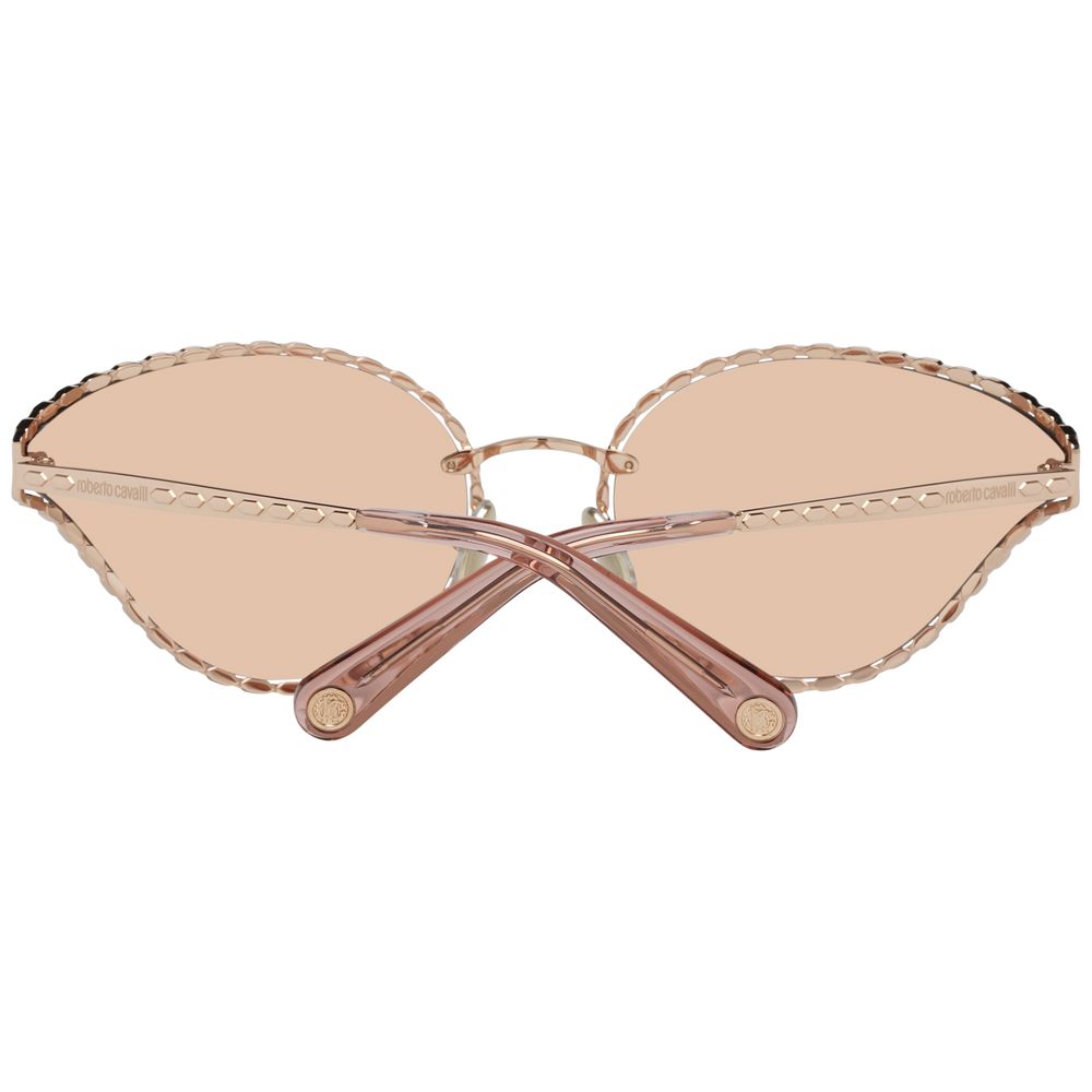 Ovale verspiegelte Sonnenbrille in Roségold