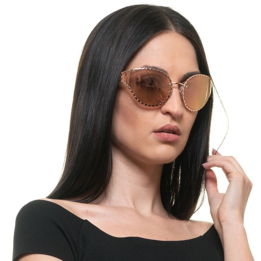 Ovale verspiegelte Sonnenbrille in Roségold