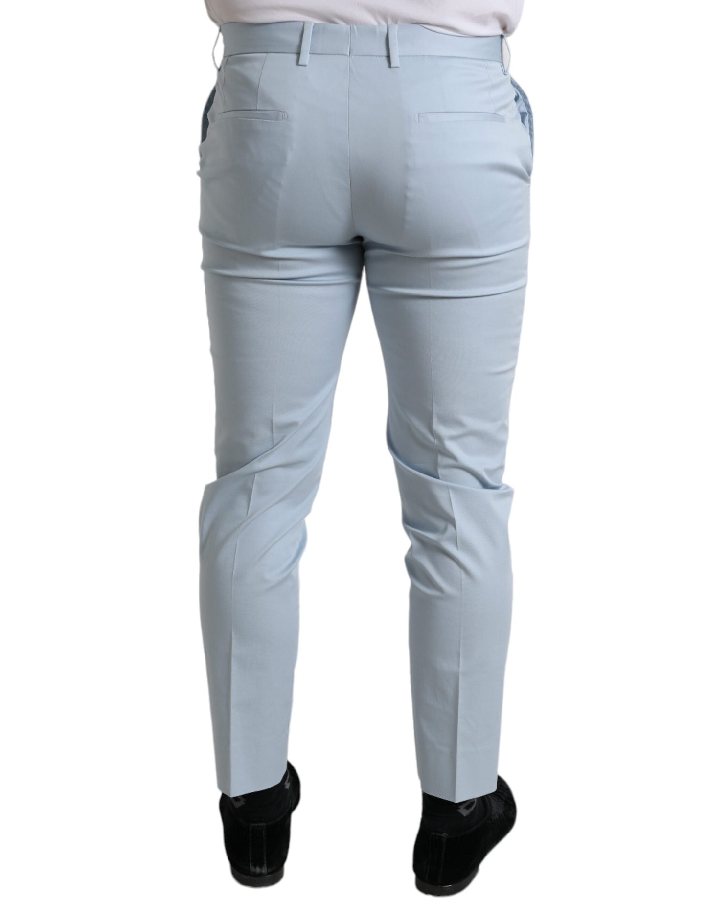 Himmelblaue Skinny-Hose aus Baumwollstretch