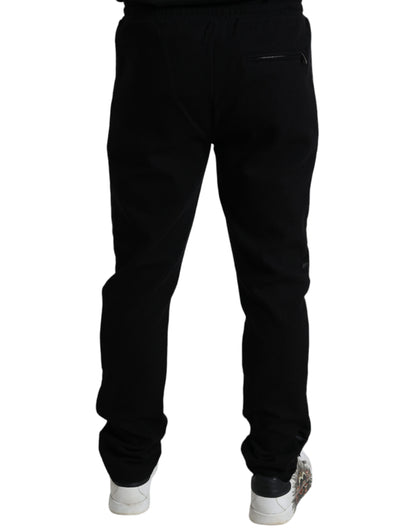 Elegant Black Cotton Blend Jogger Pants