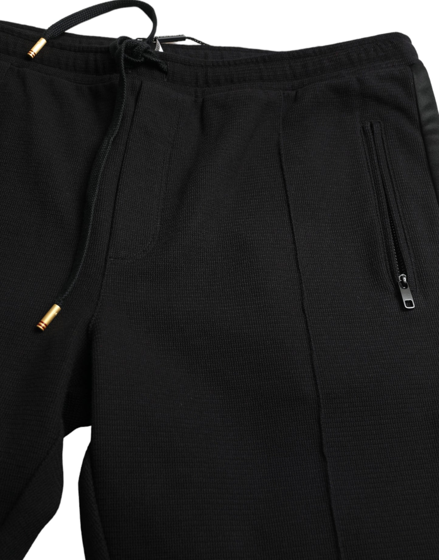 Elegant Black Cotton Blend Jogger Pants