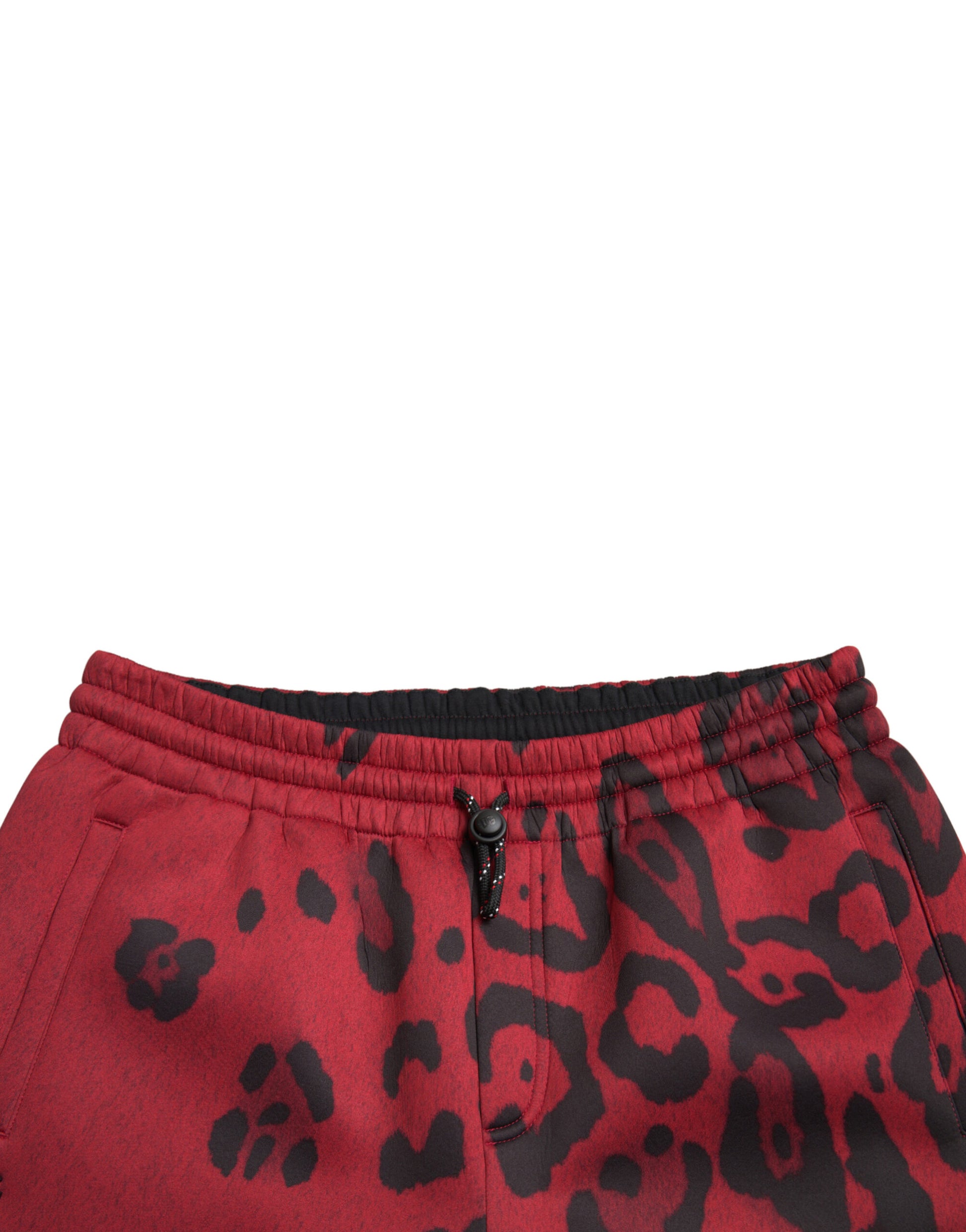 Elegante Jogginghose mit Leopardenmuster in Rot und Schwarz