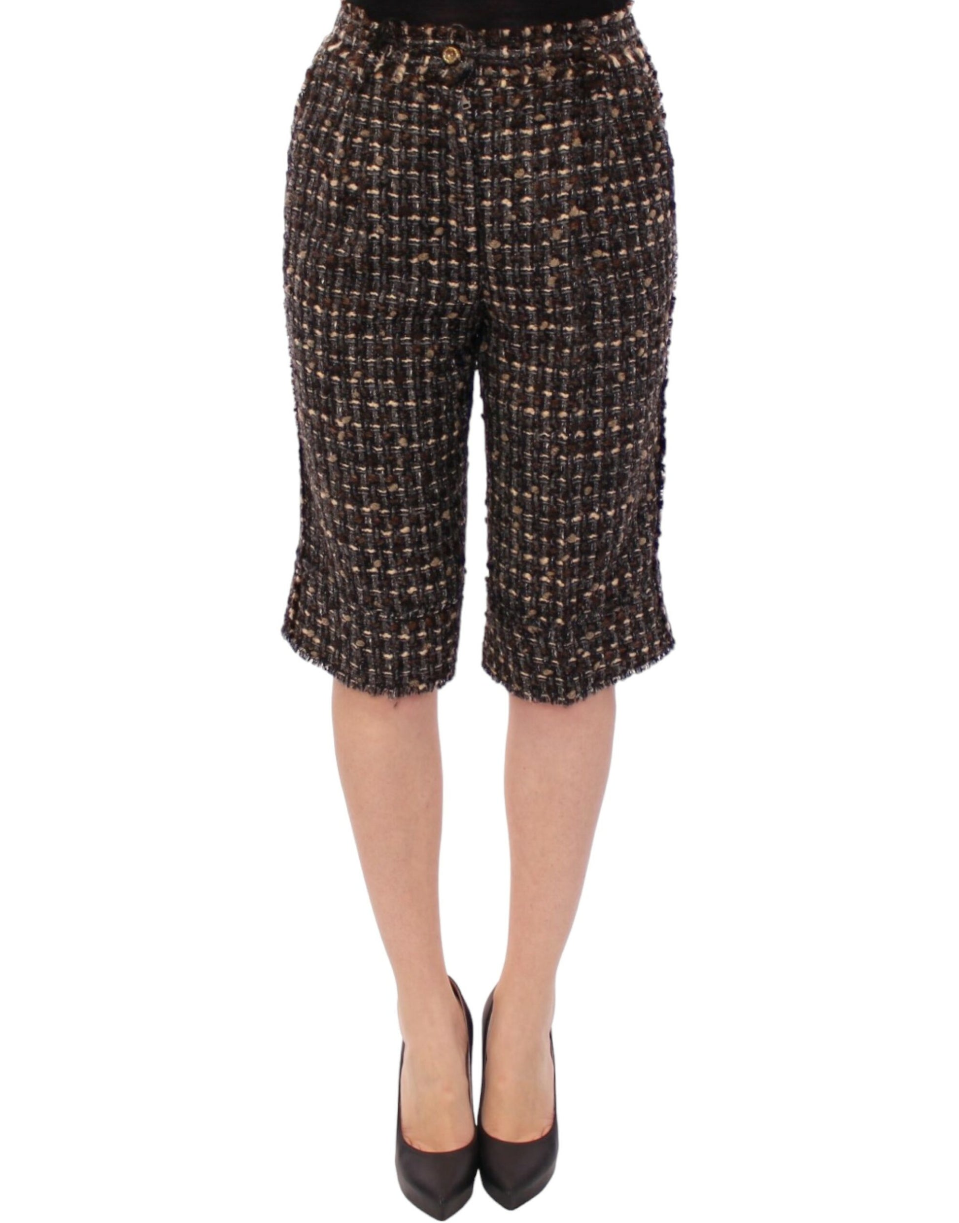 Elegante mehrfarbige Shorts aus Wollmischung