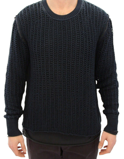 Eleganter blau-schwarzer Lagenpullover