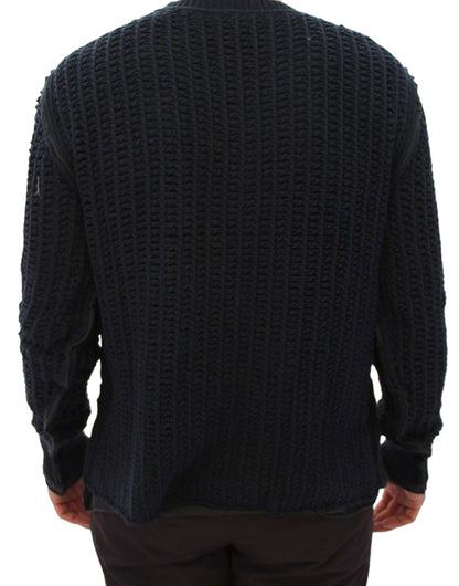 Eleganter blau-schwarzer Lagenpullover