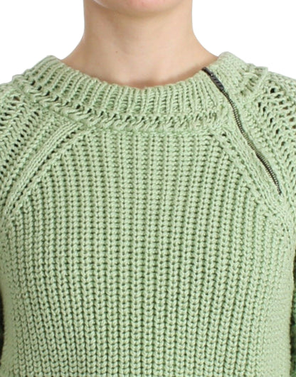 Schicker grüner kurzer Baumwollpullover