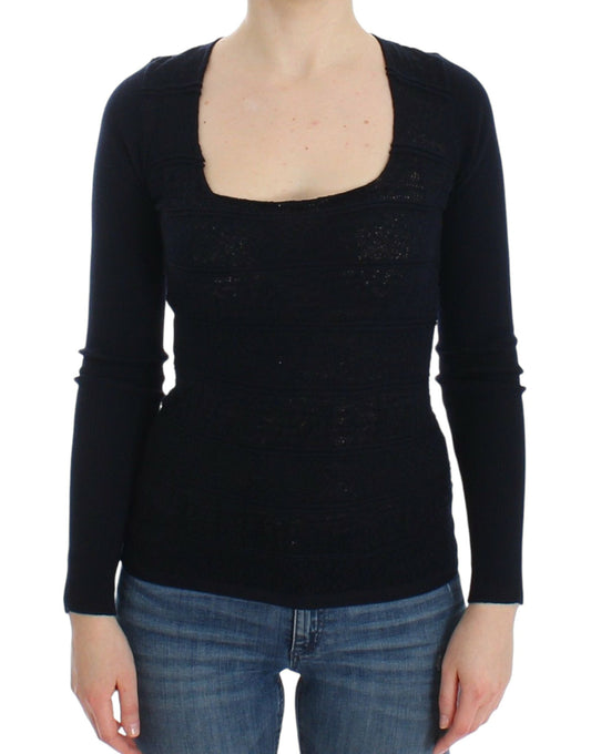 Schicker blauer Pullover aus Wollmischung