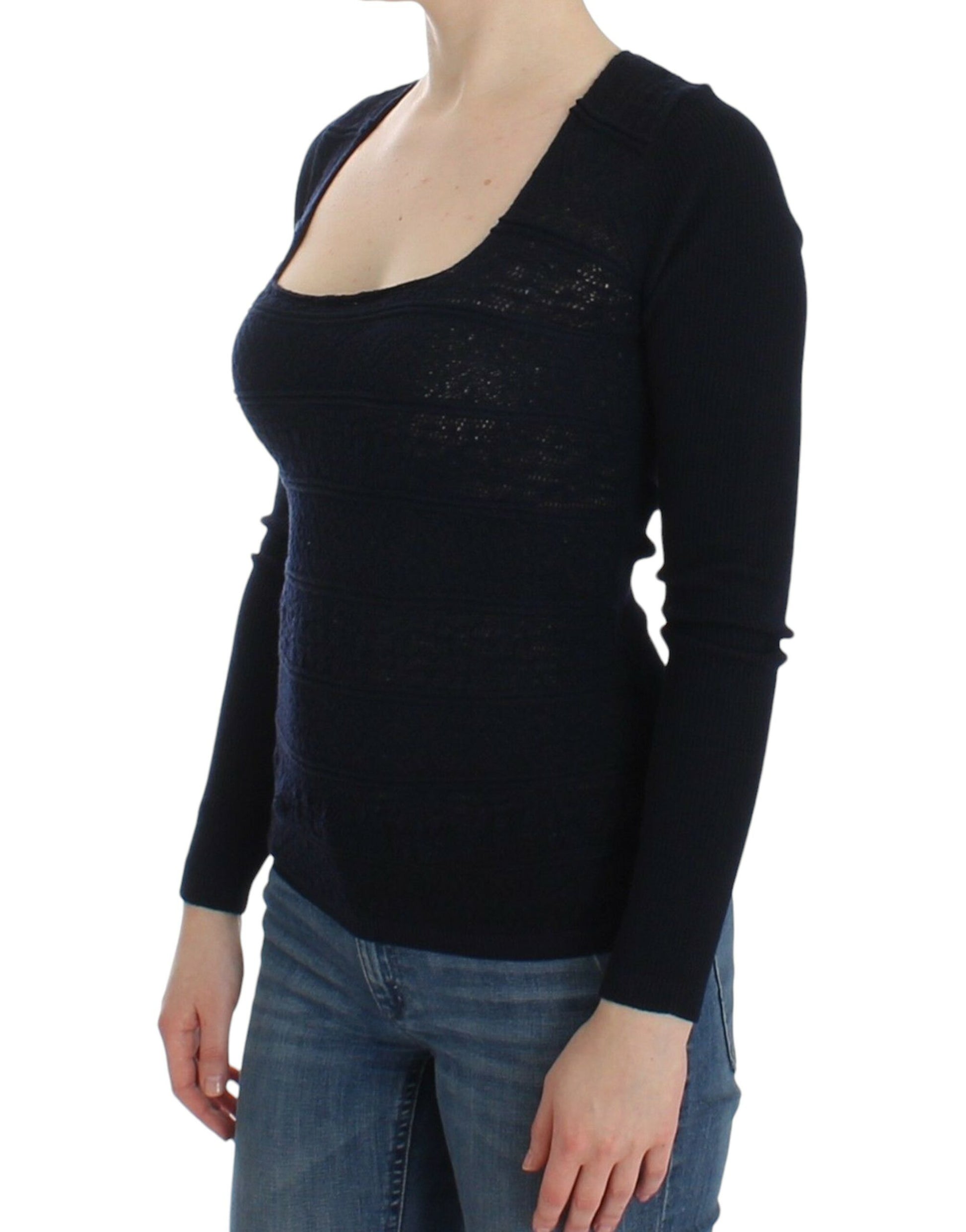 Schicker blauer Pullover aus Wollmischung