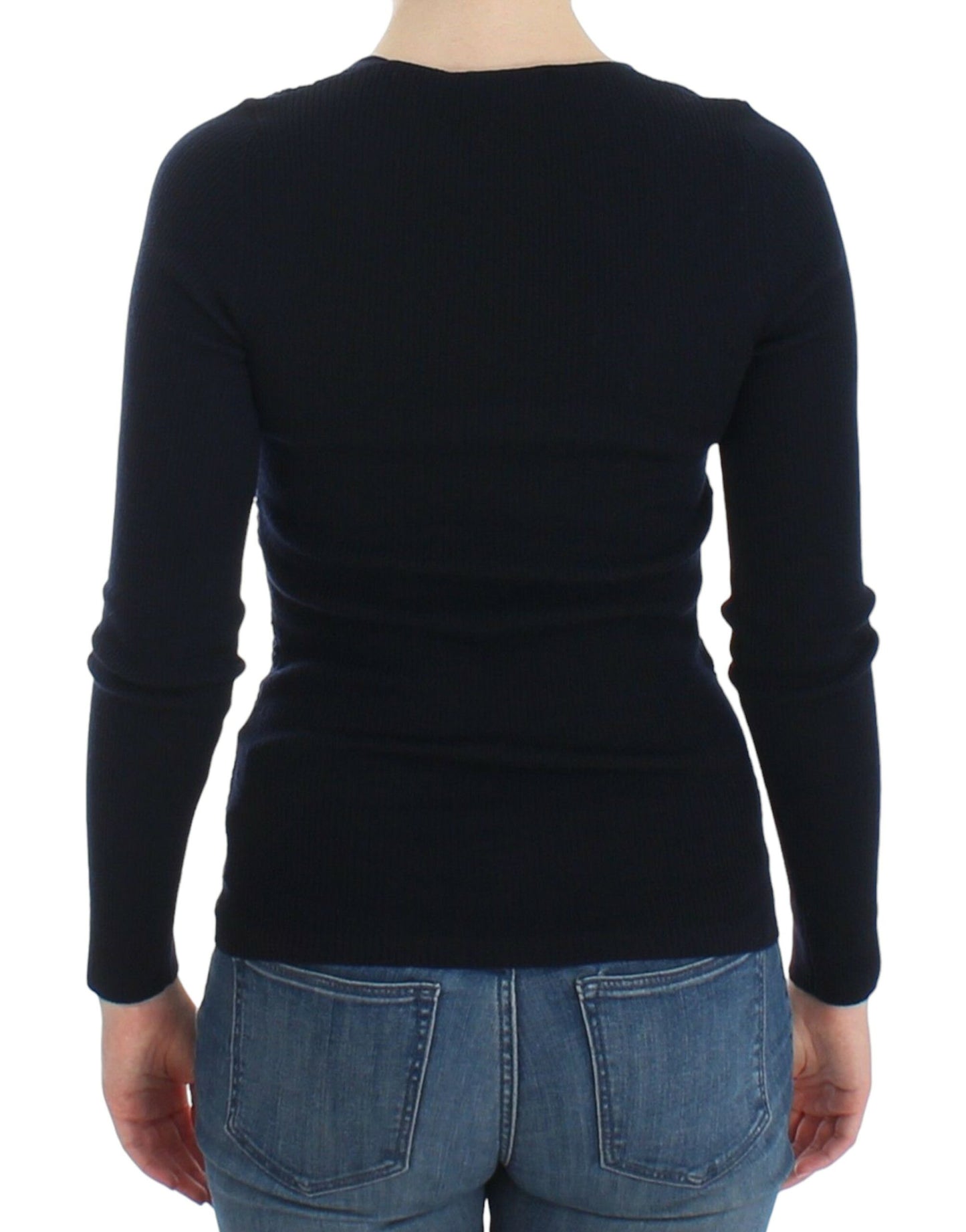 Schicker blauer Pullover aus Wollmischung