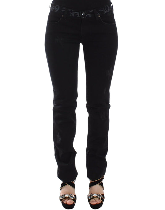 Schicke schwarze Skinny Statement-Jeans