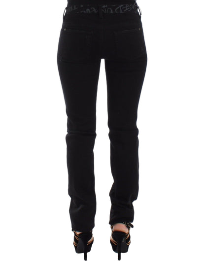 Schicke schwarze Skinny Statement-Jeans