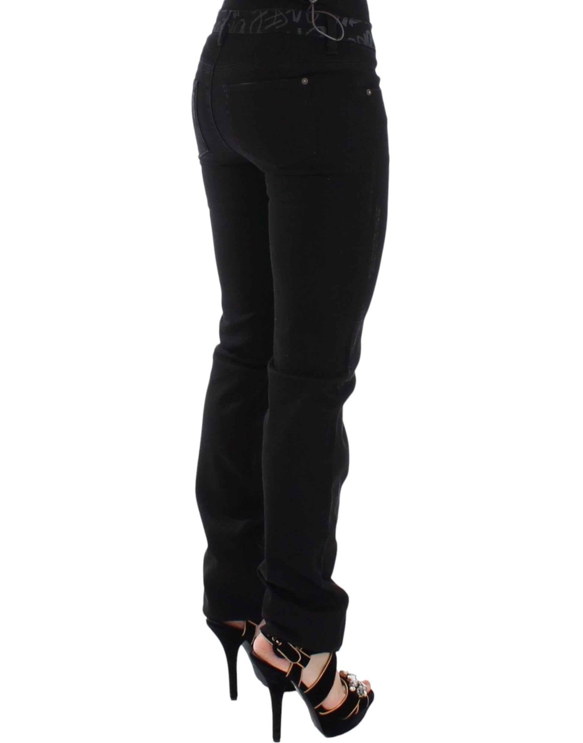 Schicke schwarze Skinny Statement-Jeans