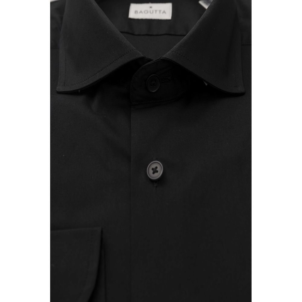 Black Cotton Men Shirt